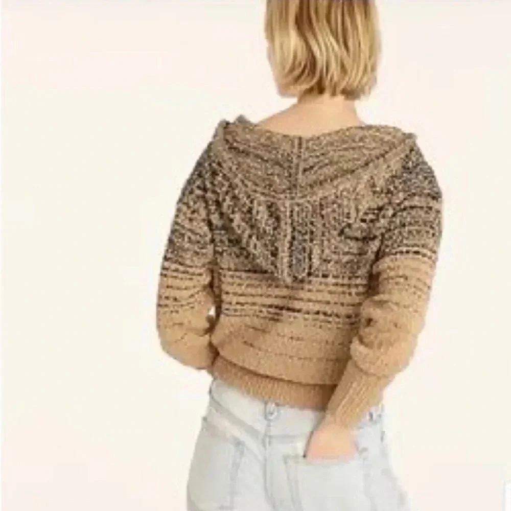 J. Crew Cropped Marled Cotton Hoodie Size XS fair trade relaxed slouchy